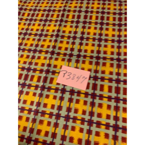 Vintage Plaid Fabric 1/2 Yard Orange & Red Cotton Textiles For Crafting & Quilti - Picture 4 of 4